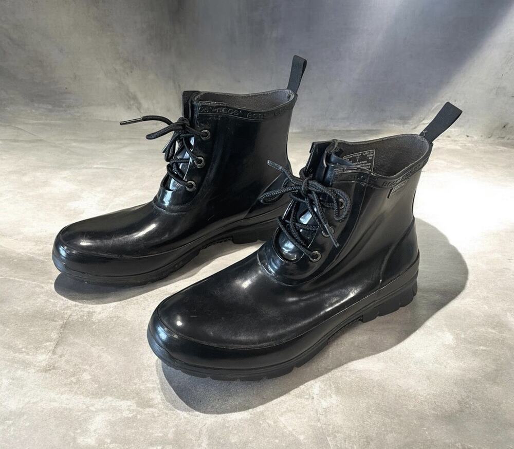 Bogs Amanda Chukka Rain Boots Black Rubber Waterproof Women’s Size 9 -Outdoors